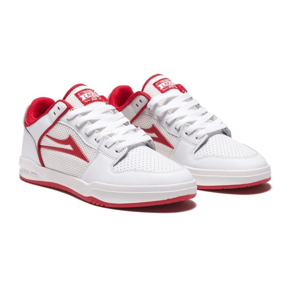 Lakai Men's Telford Low Shoes - White/Red Suede 9 - Picture 7 of 10